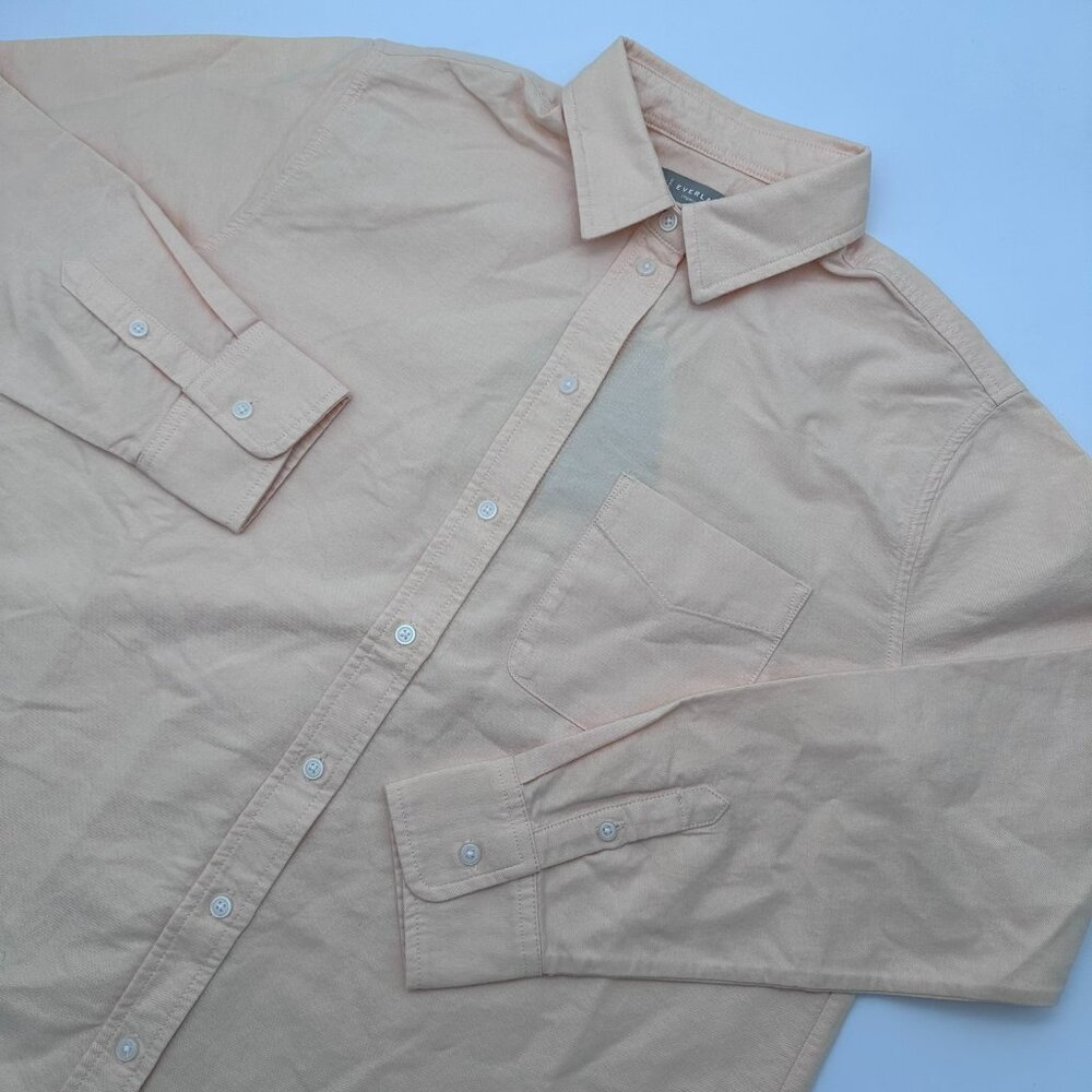 NWOT Everlane The Relaxed Oxford Organic Cotton Button Shirt, Size 6, Apricot